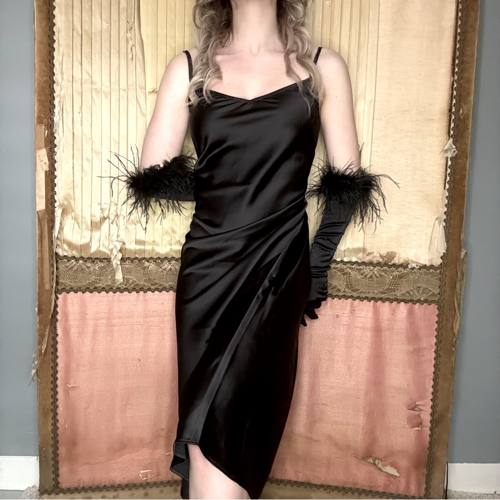 On 34th Black Slip Dress